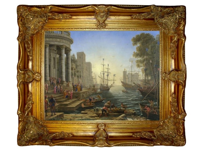 Claude Lorrain Harbor Scene Canvas Art #18 Size 18×24 ( No Frame)