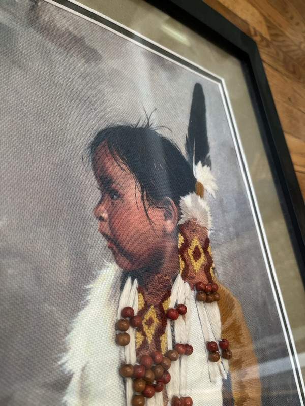 1 of 1 Threaded/Beaded Enhanced Textured Print Ray Swanson Signed CS Framed 3D gallery