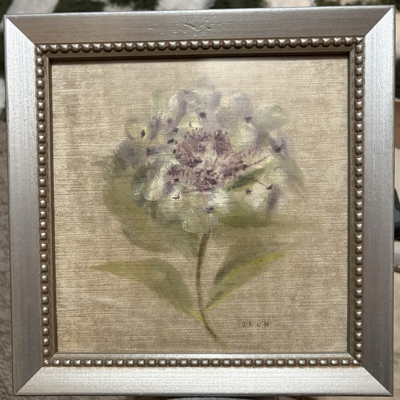CHERI BLUM Floral Wall Art Prints Set of 4 Silver Framed Neutral Botanical Décor