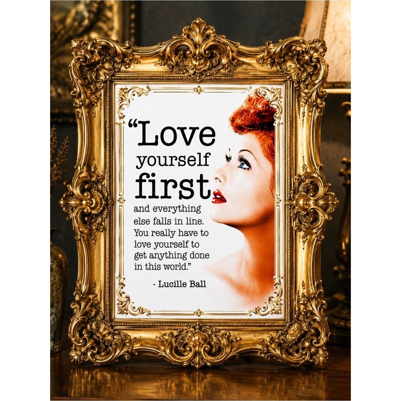 CUSTOM Self Love Lucille Ball Print | Boss Lady Motivational Glam WALL Art Decor