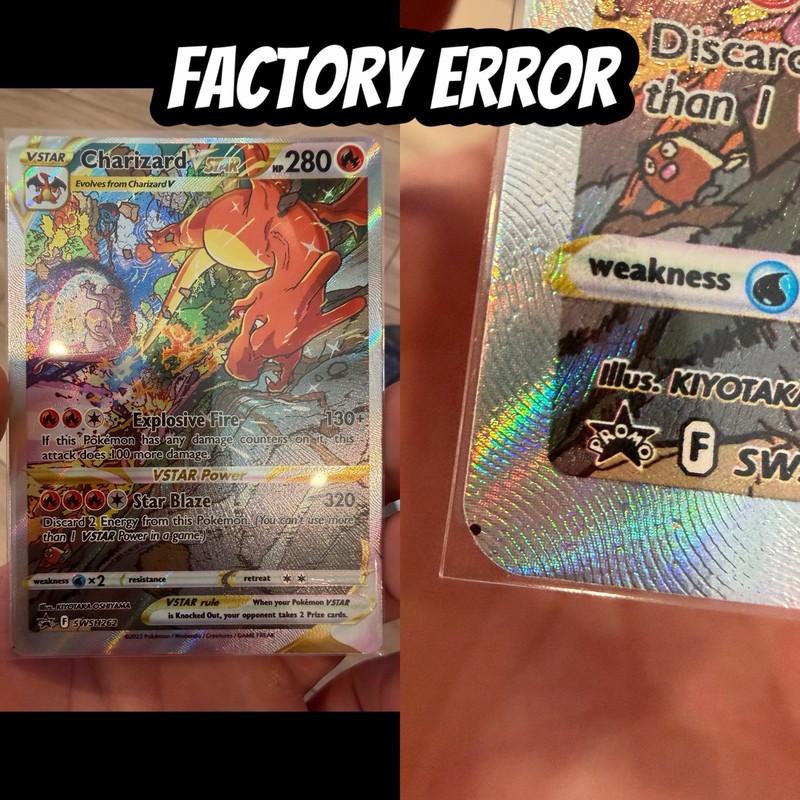 Charizard VSTAR SWSH262 Factory ERROR Very Off Centered! Misalignment Dot