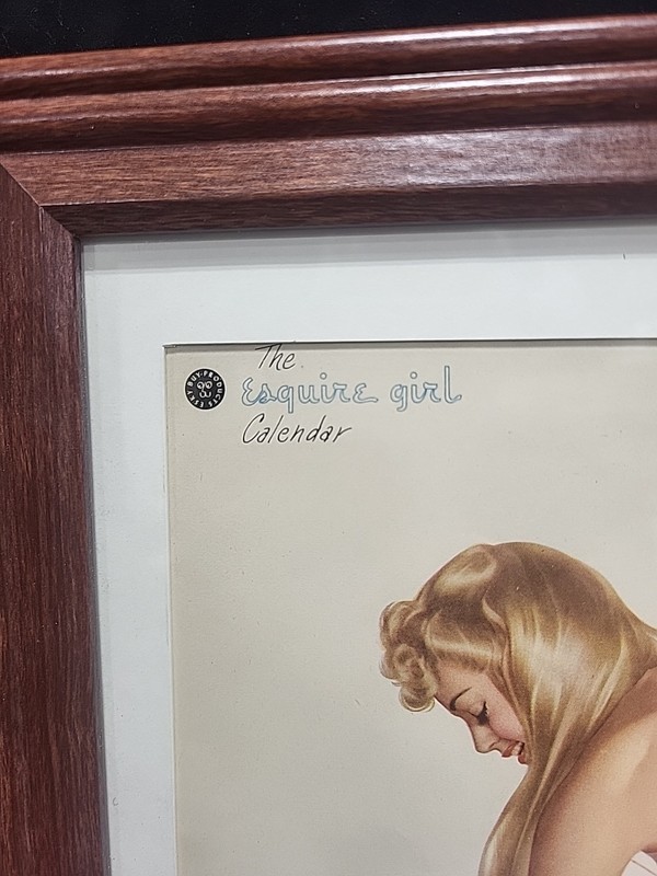 Alberto Vargas Framed Pinup "JULY 1947" "The Varga Girl" Esquire Calendar Page! gallery