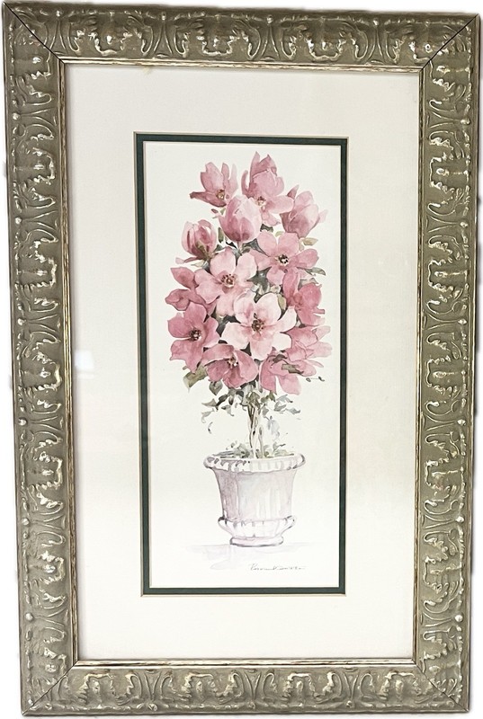 Vintage Topiary Prints Set 2 Gold Frames Double Mat Grandmillennial Hang Ready gallery