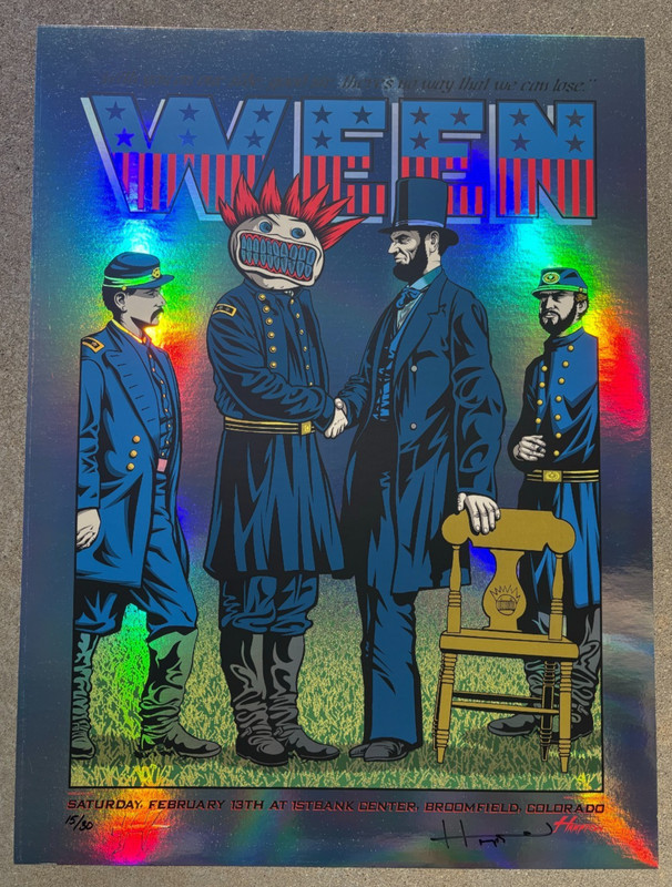 Authentic WEEN N1 2016 Broomfield Rainbow Foil Variant By Justin Hampton #’d /30