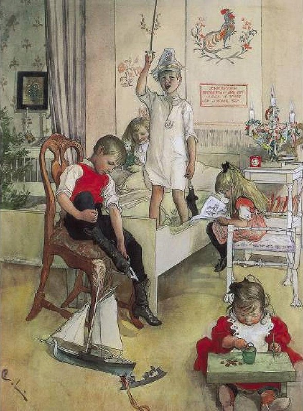 Carl Larsson Christmas Morning 1894 17″x 22″ Archival Art Print