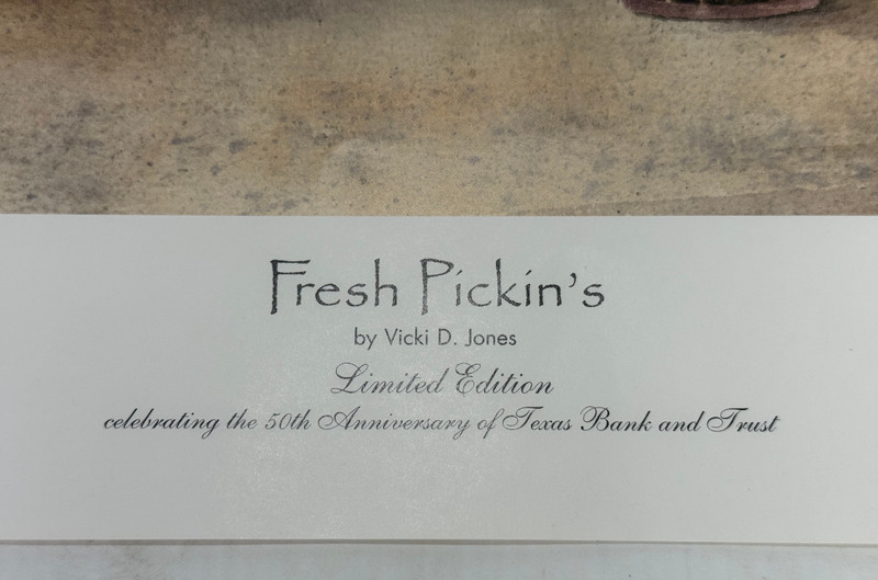Country Produce Stand Fresh Pickin's Print lg Art by V. Jones Signed Numbered gallery