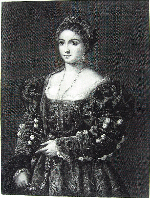 BEAUTIFUL PRETTY YOUNG CUTE GIRL WOMAN ~ Old 1886 Titian Art Print Photogravure