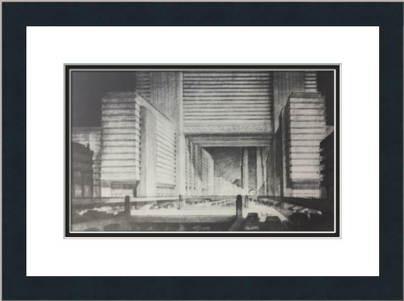 Hugh Ferriss – Technology Custom Gallery Framed Print
