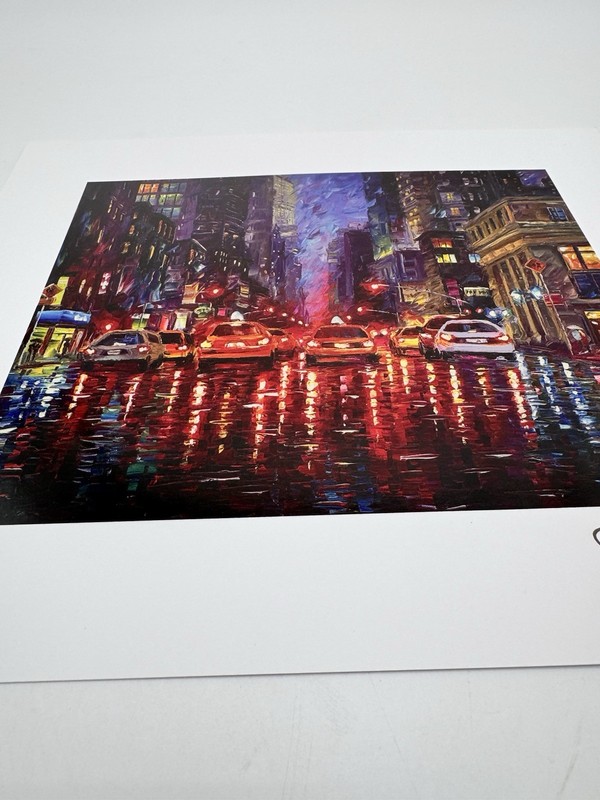Daniel Wall Lithograph Print signed Art "Rainy Manhattan Night" 2024 with COA gallery