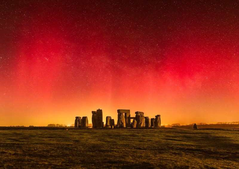 Northern Lights at Stonehenge March 2023 (2) A3 Print 16.5 x 11.7 inches