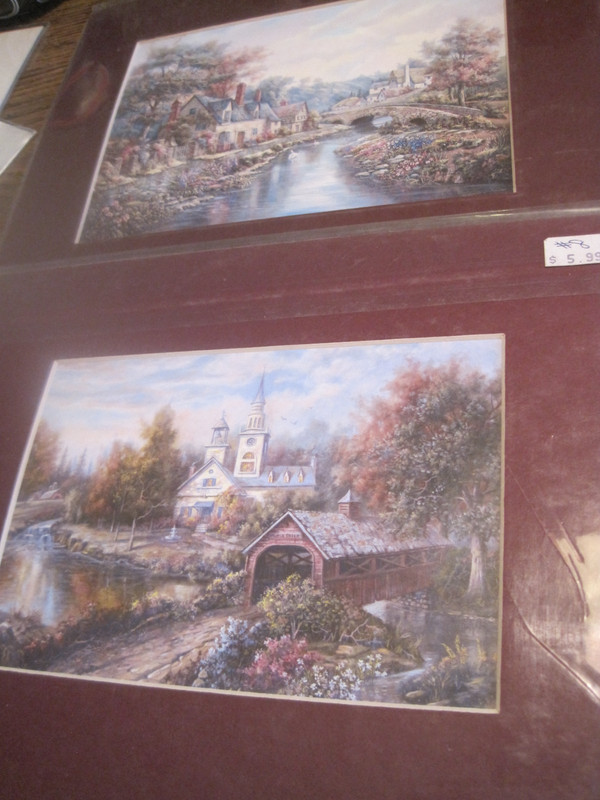 Carl Valente-Maple Creek Covered Bridge&VALLEY RIVER BECK LOT 2 MATTED PRINTS