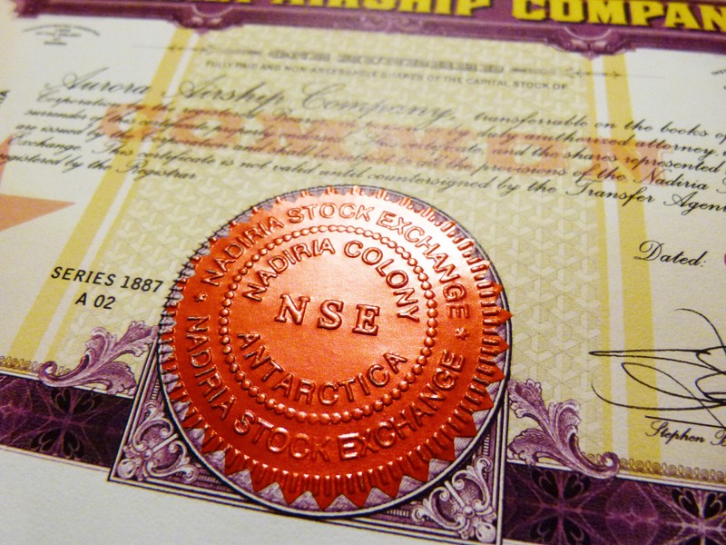 Steampunk Zeppelin Art Print - Airship - Fantasy Stock Certificate gallery