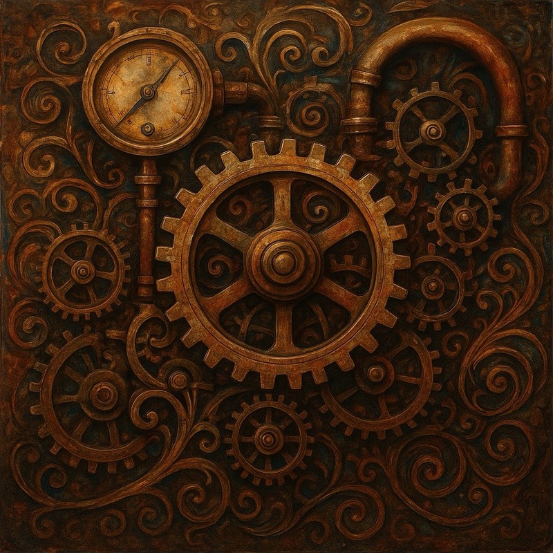 #259 steampunk print 10”x10” Gallery Wrapped Canvas. Ready To Hang
