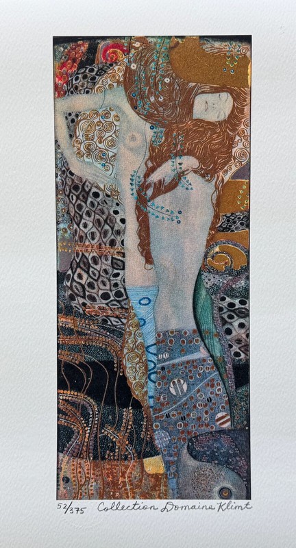 Gustav Klimt WATER SERPENT Estate Signed Limited Edition Giclee 16" x 12" gallery