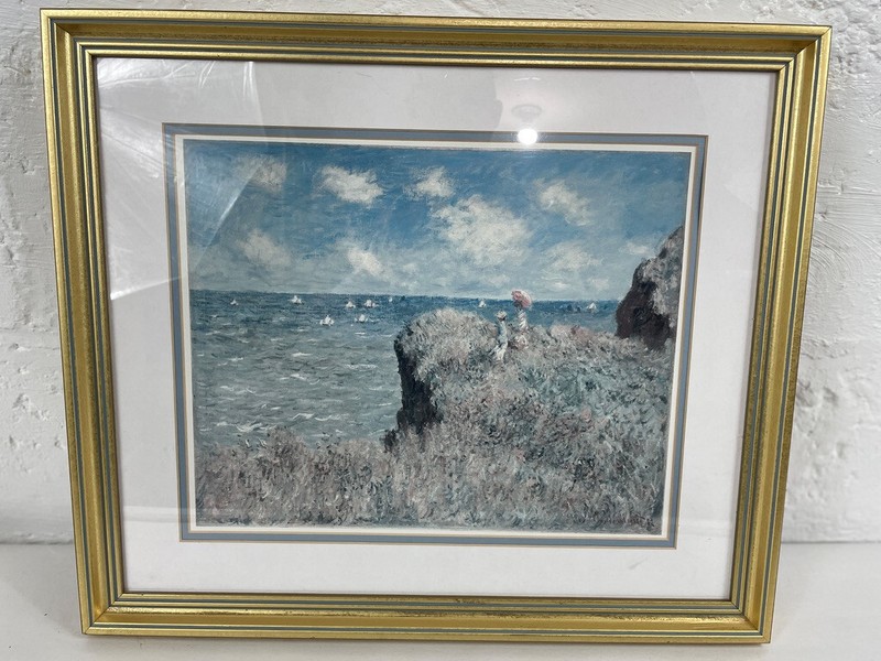 Claude Monet The Cliff Walk at Pourville 18×15 Chicago Art Museum Pro Mount