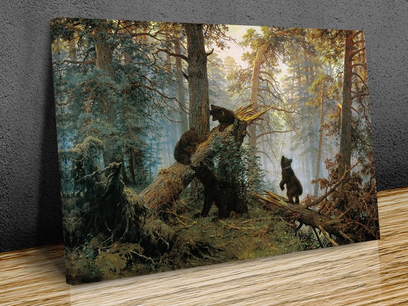 Morining in a Pine Forest Shishkin,Savitsky canvas print framed or print only