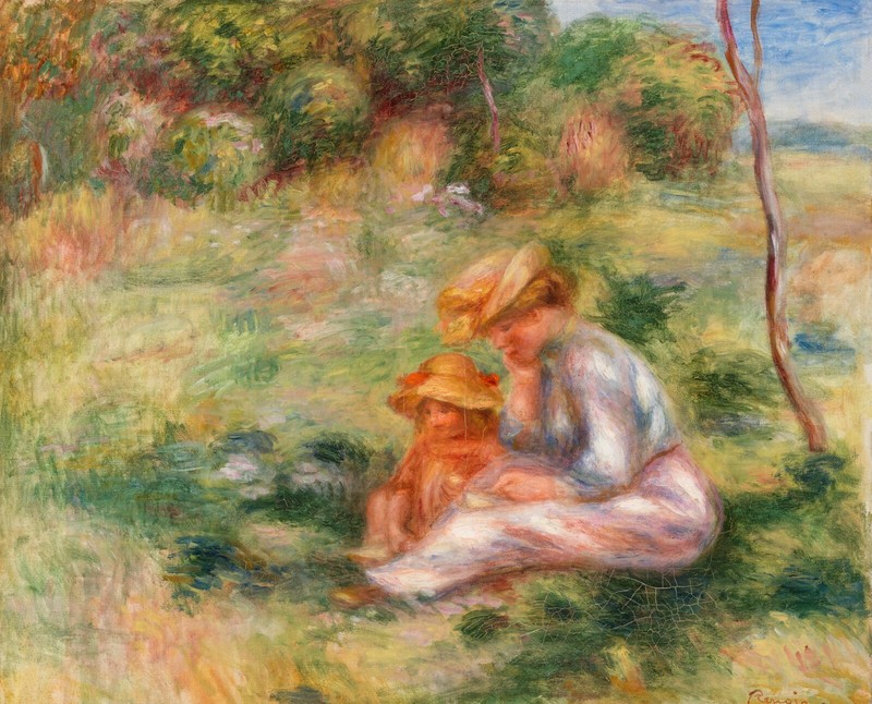 Print or Canvas – Woman and Child in the Grass by Pierre-Auguste Renoir