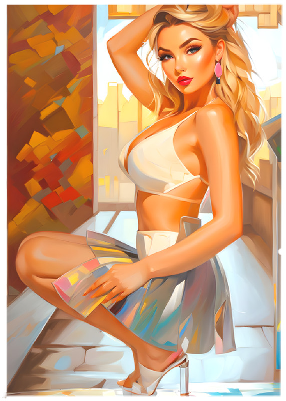 SEXY WOMAN (02) * Novelty * OIL PAINTING STYLE * Illustrated Art Card * ATC ACEO