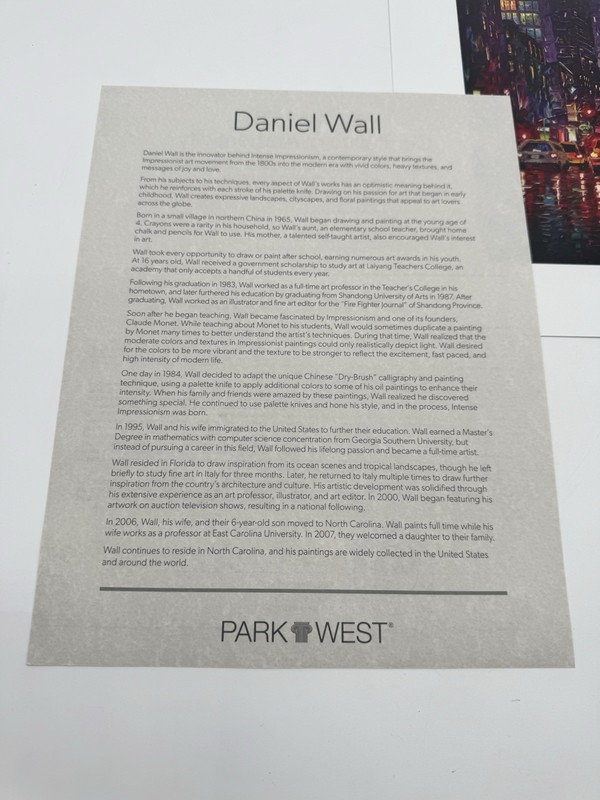 Daniel Wall Lithograph Print signed Art "Rainy Manhattan Night" 2024 with COA gallery
