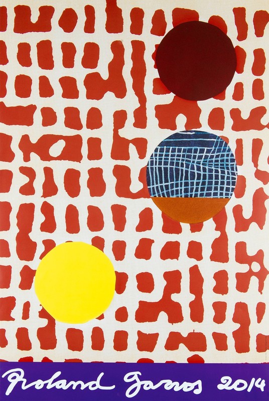 TENNIS ART PRINT Roland Garros French Open, 2014 Juan Usle France Poster 21×31.5