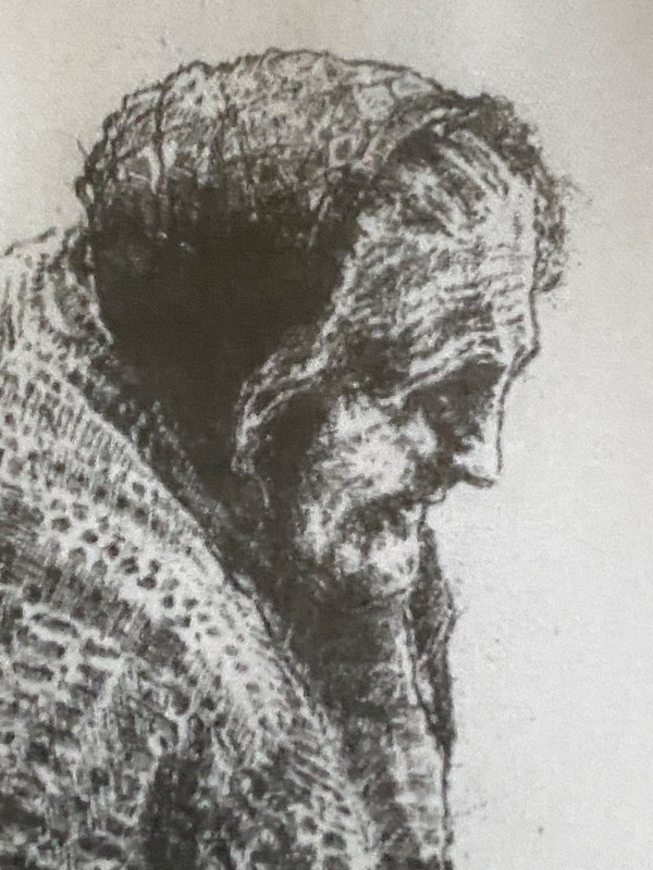 Pair (2) Paul Geissler Etchings Vegetable Man & Woman – Signed Vintage 14″x17″