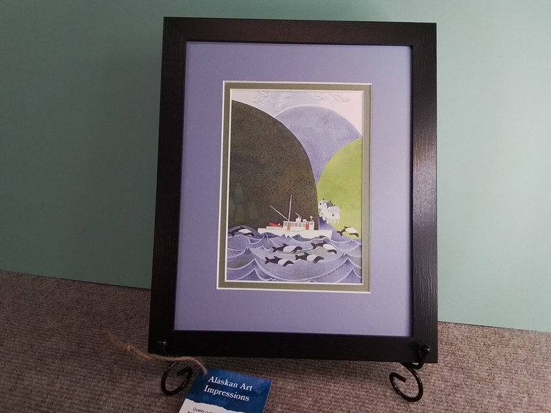 COMING INTO TENAKEE OUTLET Rie Munoz One-of-a-Kind Custom Framed Art Card