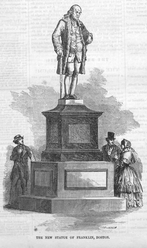 New Statue of Benjamin Franklin, Boston, Mass. - James Fenimore Cooper - 1856