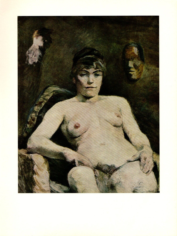 1956 Vintage TOULOUSE-LAUTREC "FAT MARIA" NUDE COLOR offset Art Lithograph Print