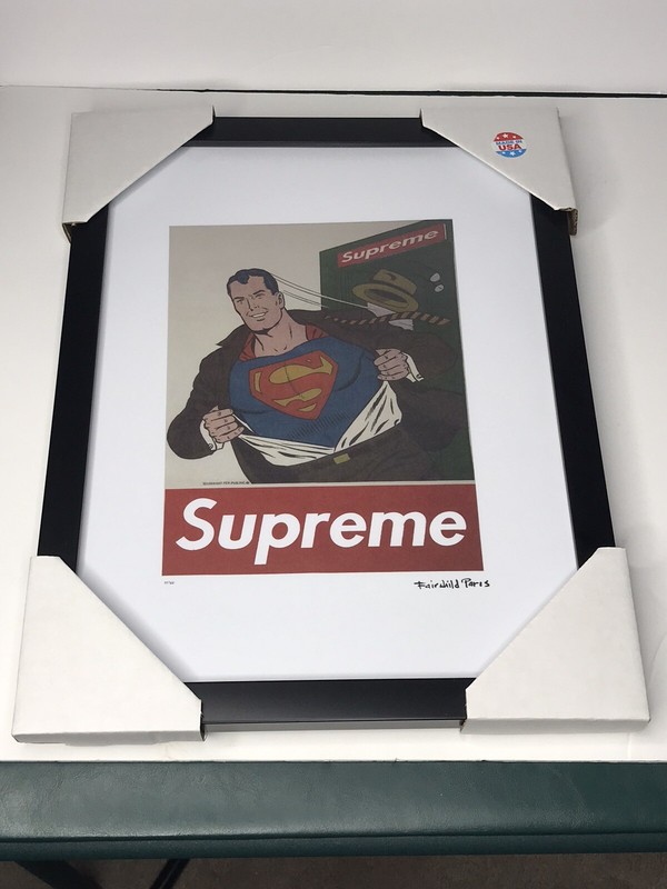 Supreme Superman Wall Art Framed Print By Fairchild Paris 17.5X13.5-Rare 117/300