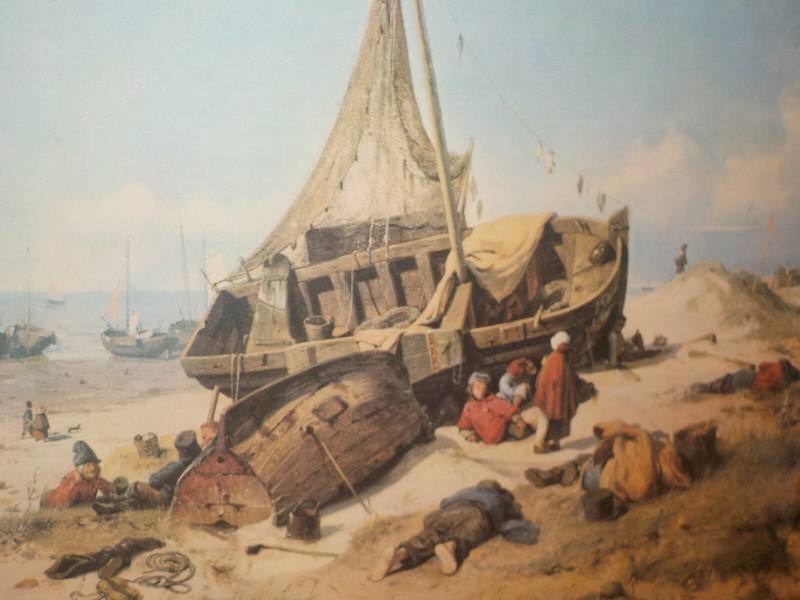 Antique Lithograph Andreas Achenbach Printed in France Large 14x19" Thick Paper gallery