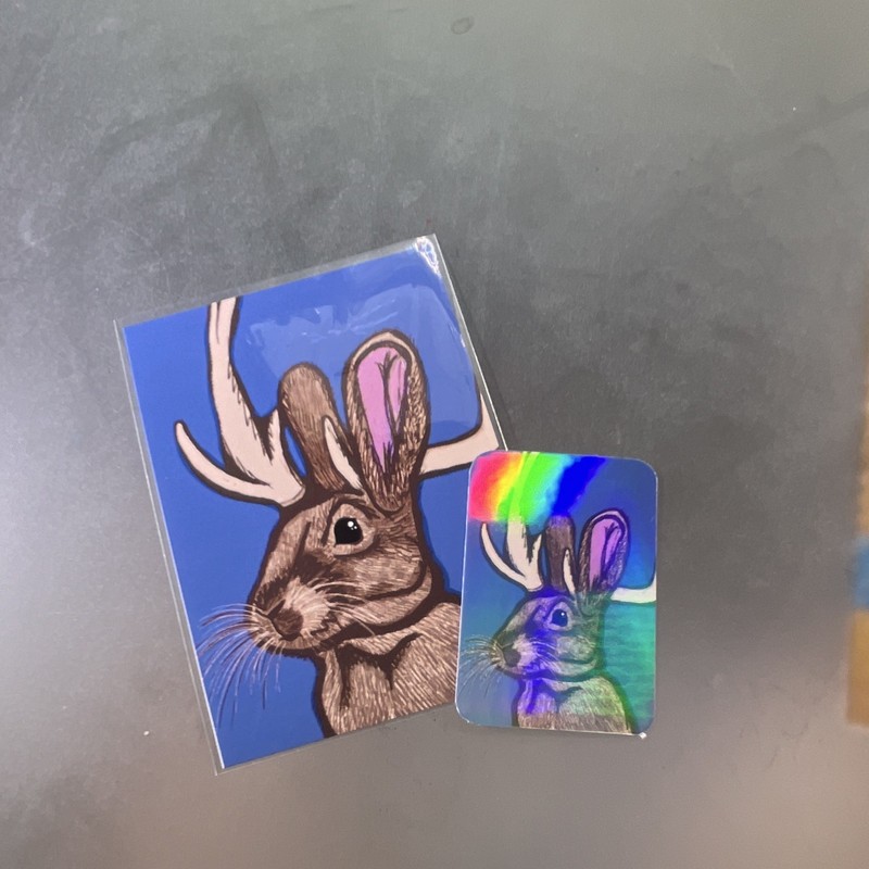 Goblin Beauty Art Jackalope Rabbit/Hare Antlers Painting Set on Paper, Unframed