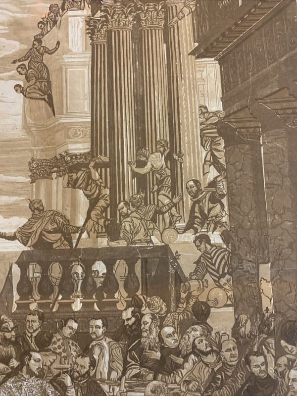 John Baptist Jackson The Wedding Feast at Cana Original Woodcut Print 1742 Rare gallery