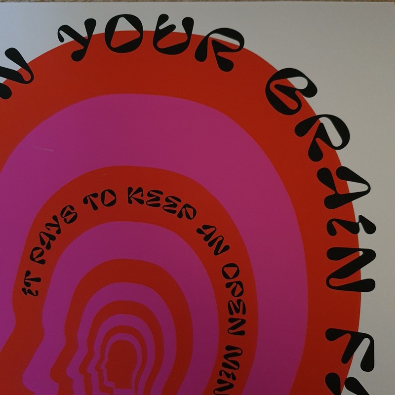 Open Mind by John Schulisch Poster Print thick art paper Red Pink A3 gallery
