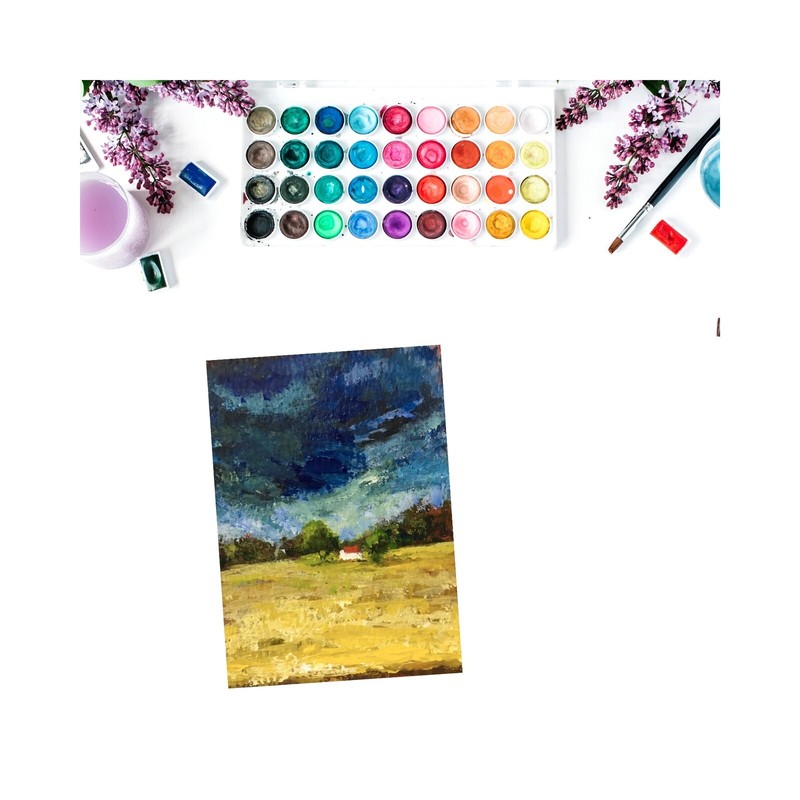 Limited Edition ACEO Art Print /50 Acrylic landscape barn Painting Free Ship gallery