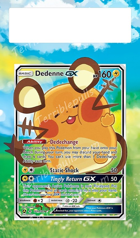 Pokemon Extended Art Inserts for PSA Slabs- Dedenne GX 195a Promo ART ONLY