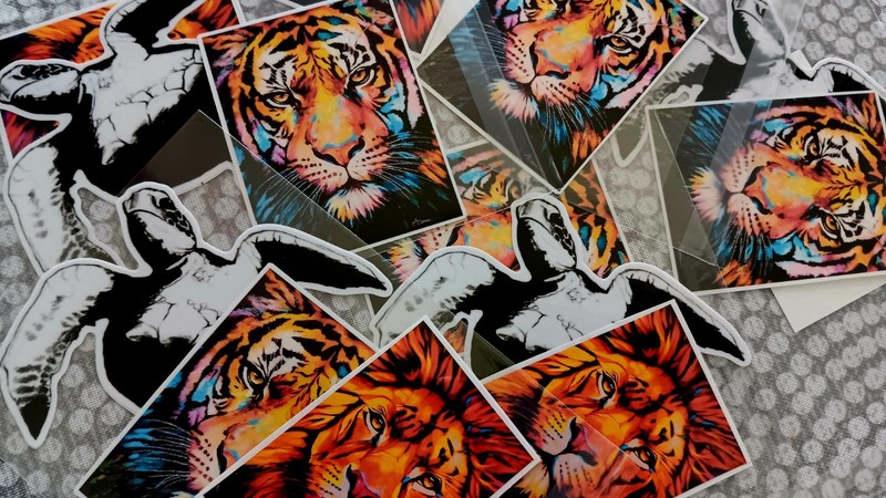 Set Of 3 ART STICKERS Vinyl Decal Laptop Waterbottle Phone Durable Waterproof