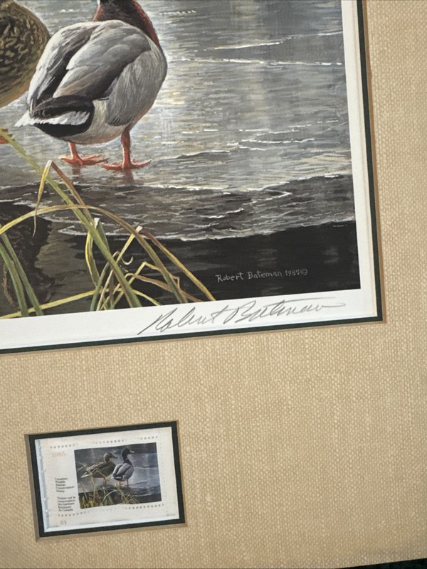 1 ROBERT BATEMAN LIMITED EDITION 85 Mallard Duck Pair SIGNED/NUMBERED Stamp vtg gallery