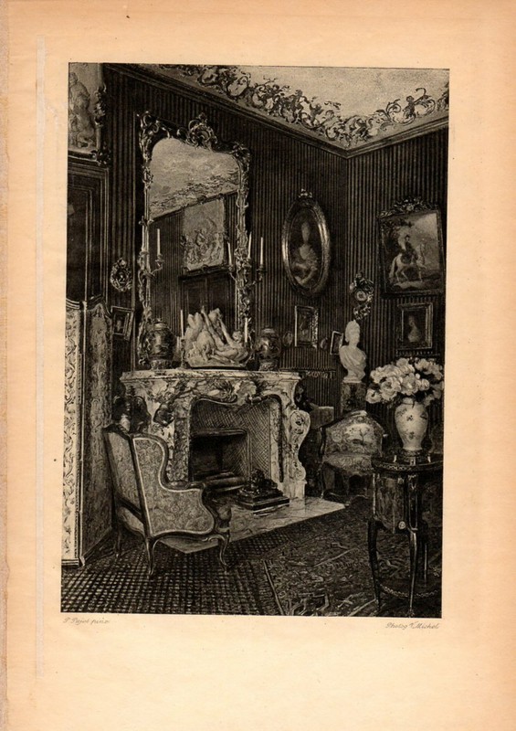 Antique Art print Portrait Salon of Josephine photogravure nice interior print gallery