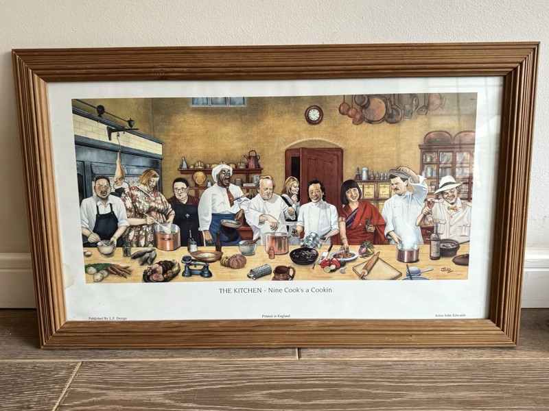 Jedd John Edwards The Kitchen Nine Cook’s A Cookin Large Framed Print 68cm