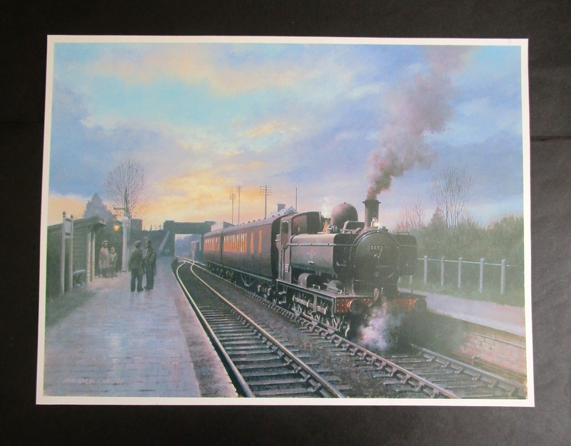 DON BRECKON LARGE 13.50" x 10.10" G.W.R RAILWAY PRINT " WAITING AT WITNEY " gallery