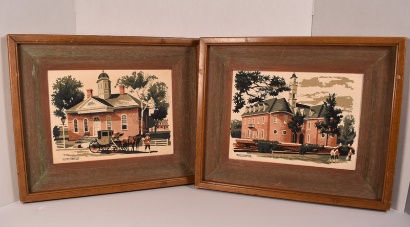 Two Framed Mark Coomer Signed Limited Original Seriographs Courthouse Capitol