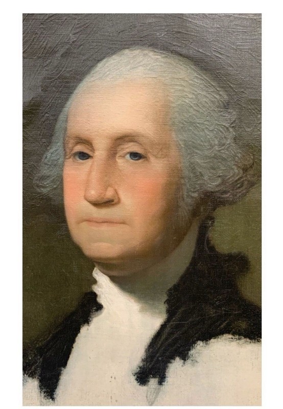 George Washington Portrait Print On Canvas Gilbert Stuart 36”x25”, Bicentennial