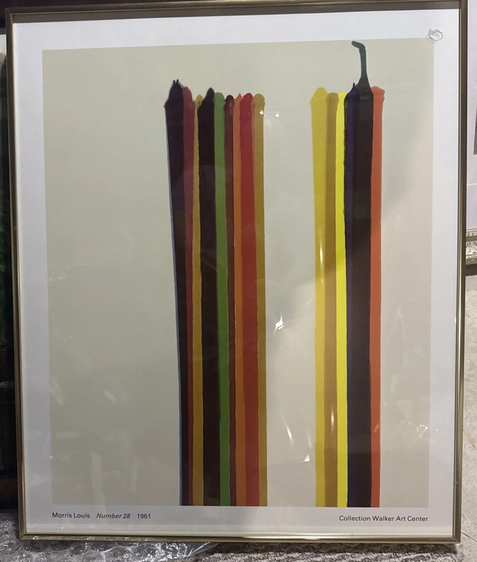 MORRIS LOUIS RARE 1961 MODERNIST FRAMED FINE ART LITHOGRAPH Walker Art Center