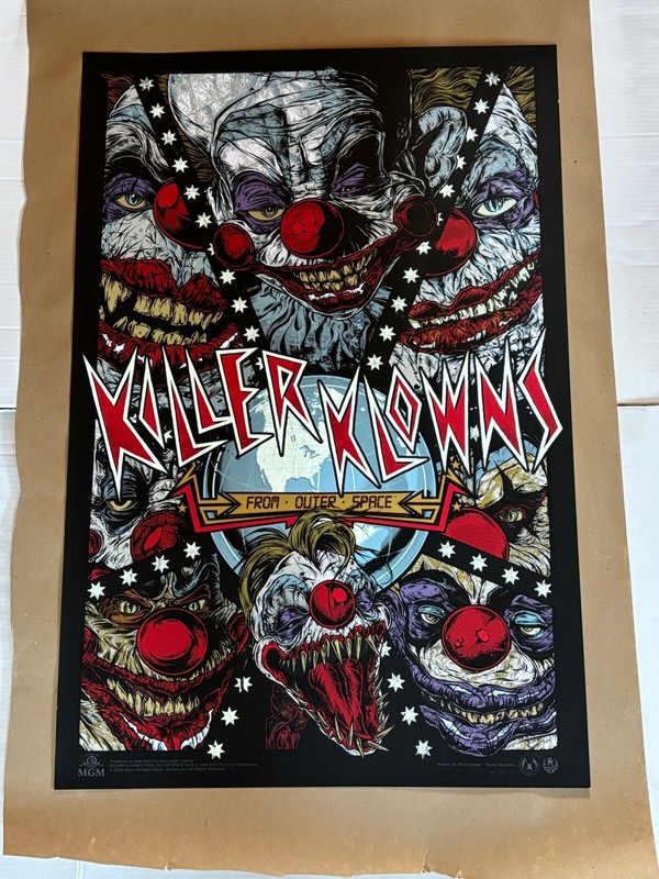 Killer Klowns from Outer Space Screen Print Art Poster Ryhs Cooper Limited 15/35