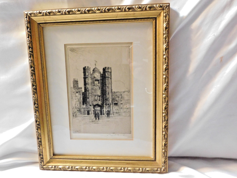 Original Signed Etching «Gateway & St James’ Palace» by Noel MacKenzie – Limited