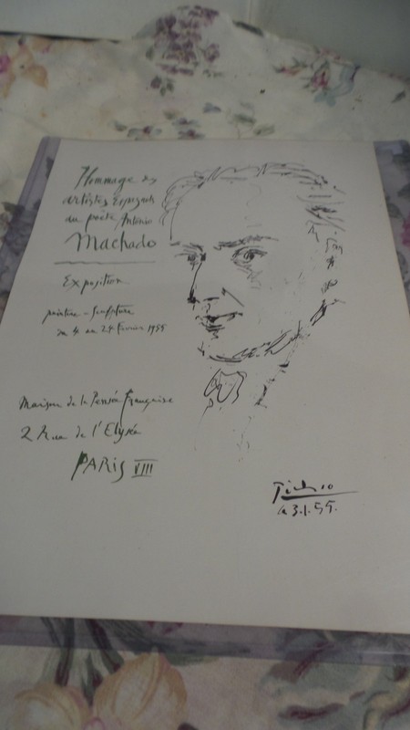 VTG Poster PABLO PICASSO 1955 Paris Exp. 1957 Offset Lithograph Platesigned