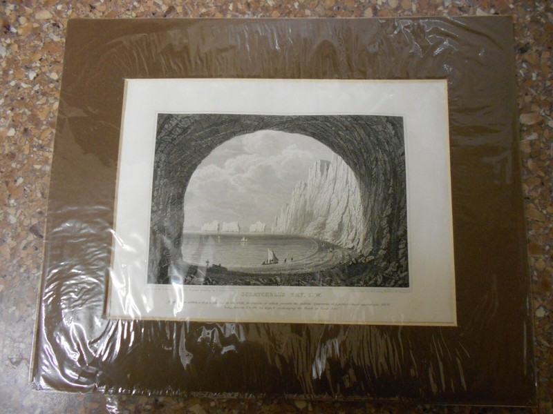 AN ANTIQUARIAN (c 1842) LITHOGRAPHICAL PRINT ‘SCRATCHELLS BAY’, ISLE OF WIGHT’