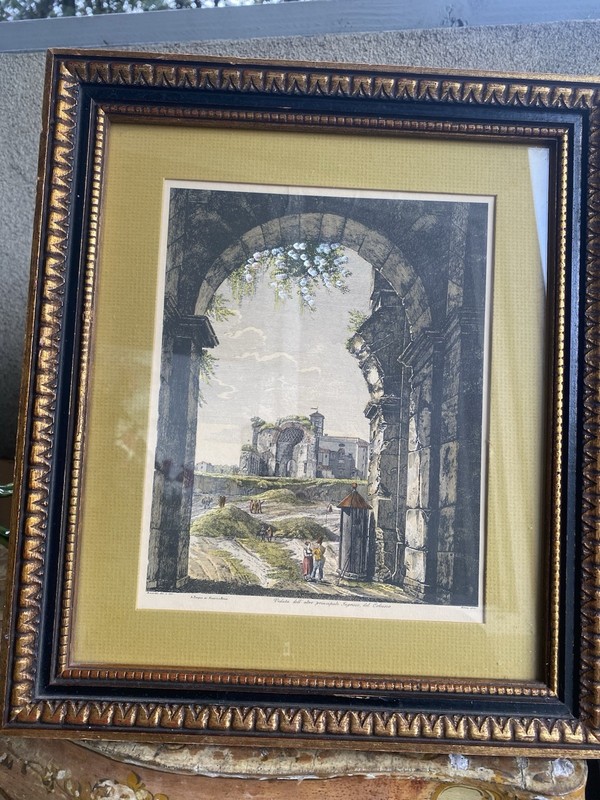 Luigi Rossini Colored 1st Verduta Altro Principale Ingresso Colosseo Roma 1822