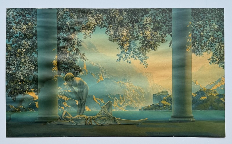 Maxfield Parrish Daybreak Original 1920s House of Art Print 17.5x29.5 Fair gallery