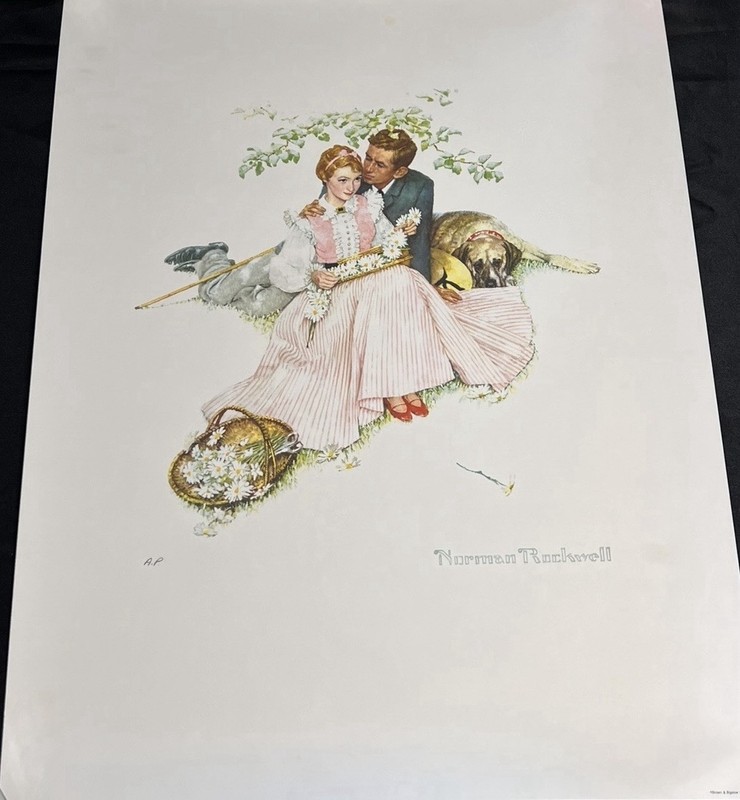 1953 Norman Rockwell “Flower In Tender Bloom” AP Proof 18 1/2” X 24 1/4”